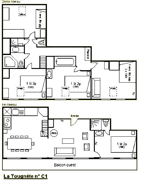 Tougnette C1 plan of apartment